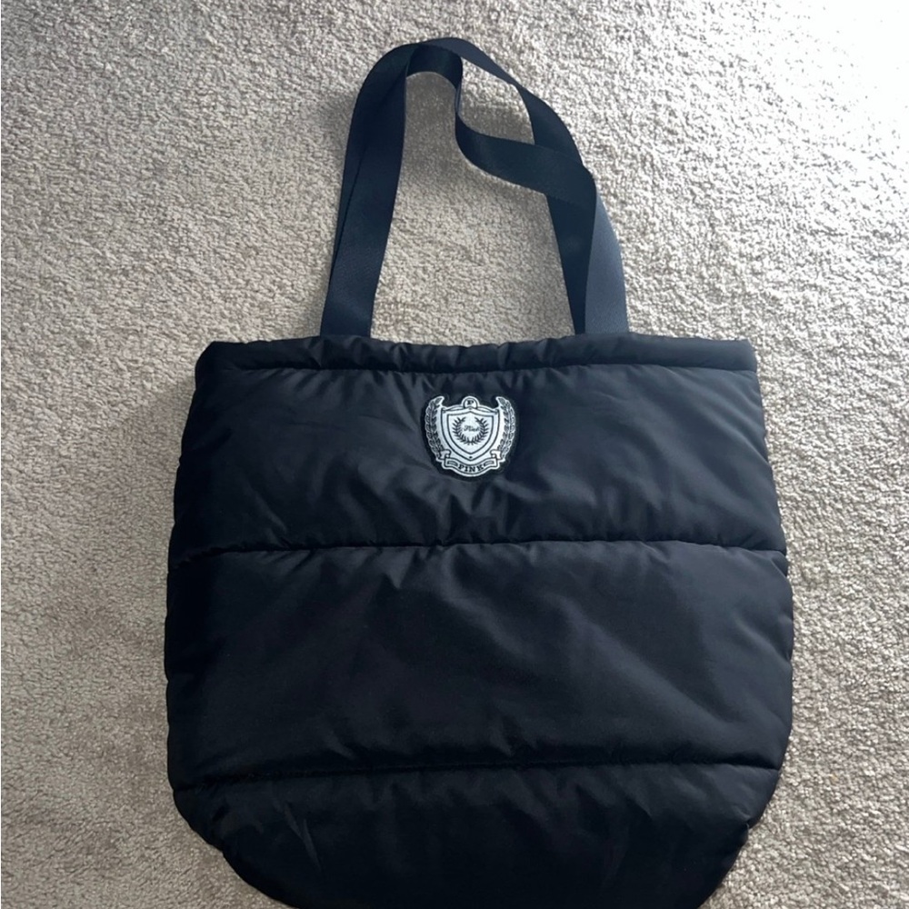 PINK Victoria's Secret Black Puffer Tote